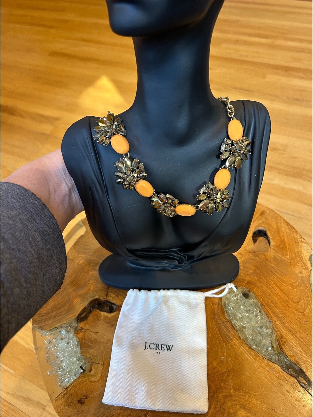 J.Crew Tea Time Orange Statement Necklace